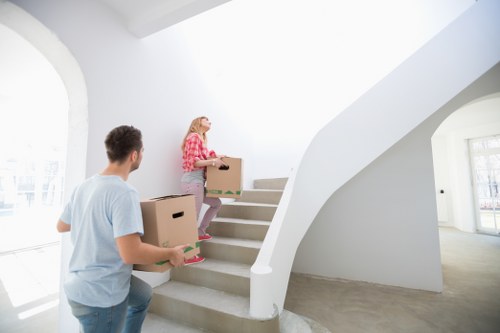Movers handling boxes in Elephant and Castle