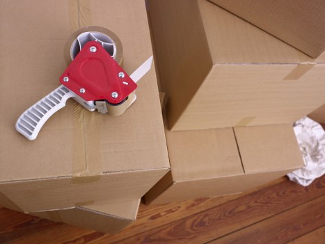 Customer packing items securely for moving