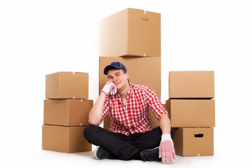 Efficient office movers at work