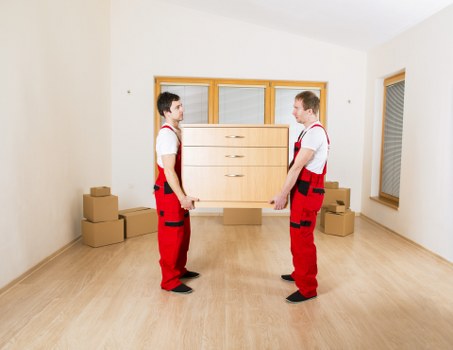 Professional movers handling furniture transport